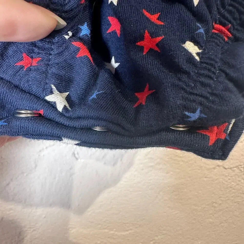 NWT Old Navy 6-12 Mo Romper Infant Blue Stars Patriotic July 4th